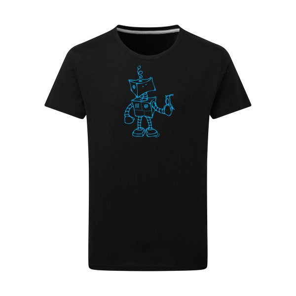 Robot & Bird - Flex bleu clair Tshirt original Dark Black  4XL