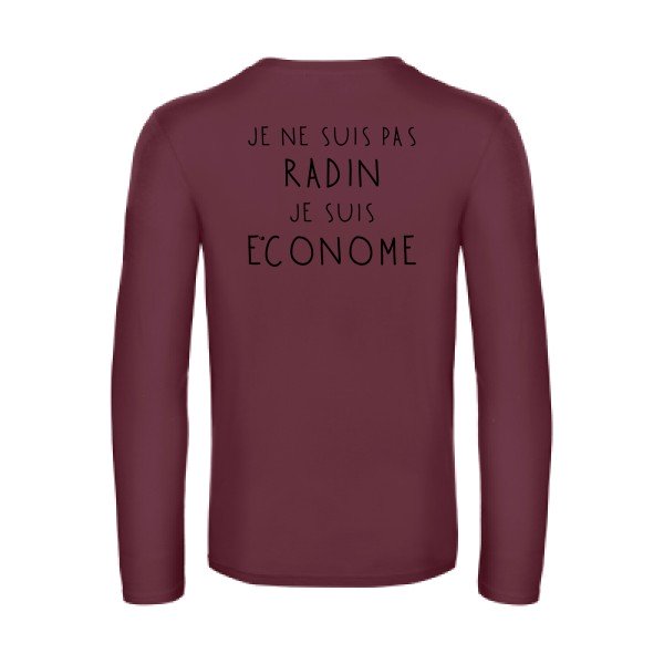 picsou - t shirt- manches- longues- original- humour- Burgundy impression Dos