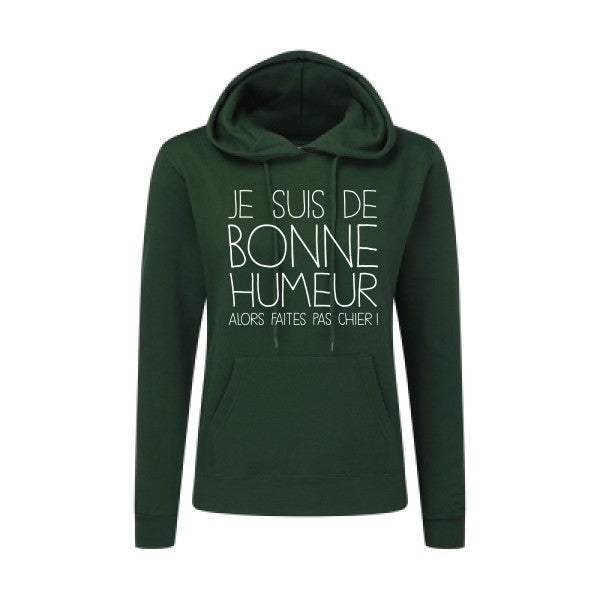 BONNE HUMEUR Blanc |Sweat original à capuche Femme