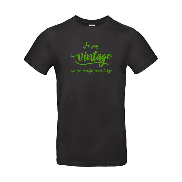 Je suis vintage  flex Vert pomme B&C - E190 T-shirt|Black||5XL