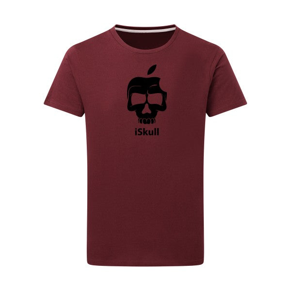 iSkull noir -Flex noir sur T-shirt SG  Burgundy  2XL