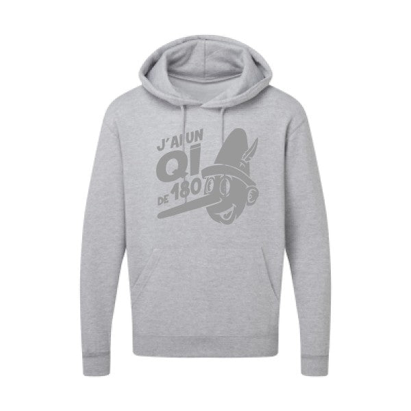 Quotient intellectuel |Sweat  capuche humoristique Gris 