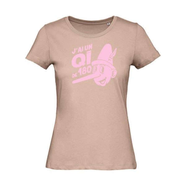 T shirt humour bio femme   femme bio|Quotient intellectuel Rose 