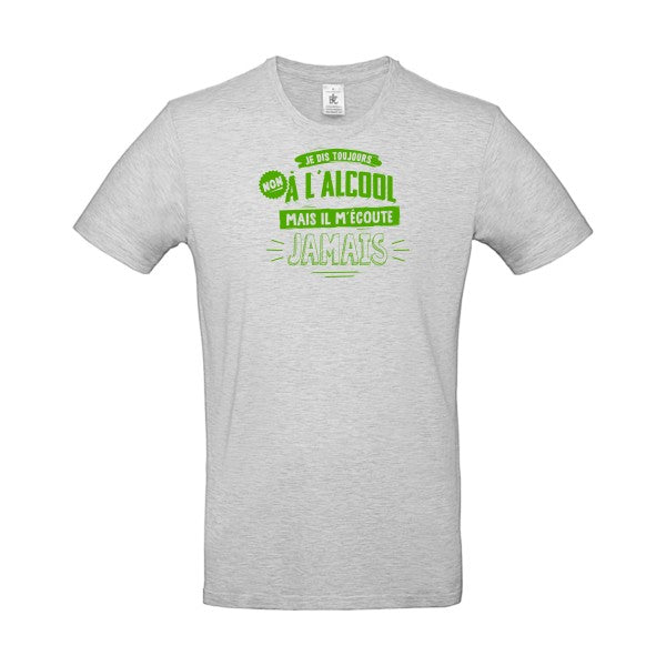 Non à l'alcool  Flex Vert pomme |E190 T-shirt|Ash||2XL