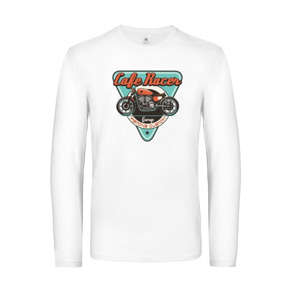 cafe-racer-t-shirt-manches-longues-original-humour -White