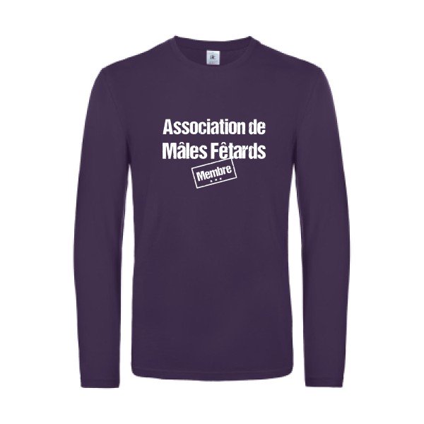 association de males fetards - t shirt- manches- longues- original- humour- Urban Purple impression Face