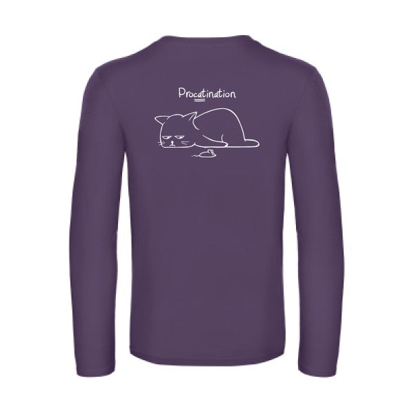procatination - t shirt- manches- longues- original- humour- Urban Purple impression Dos