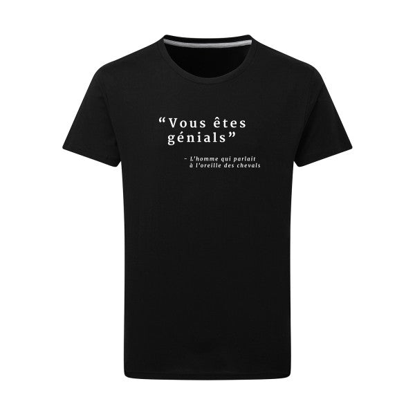 Vous êtes génials Blanc -Flex Blanc sur T-shirt SG  Dark Black  4XL