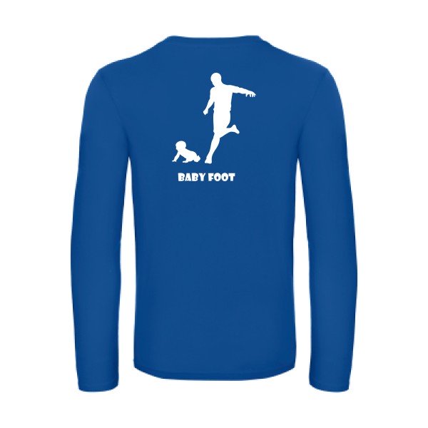 baby foot - t shirt- manches- longues- original- humour- Royal Blue impression Dos