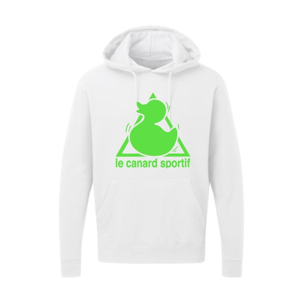 Canard Sportif Vert fluo |Sweat capuche imprimé homme