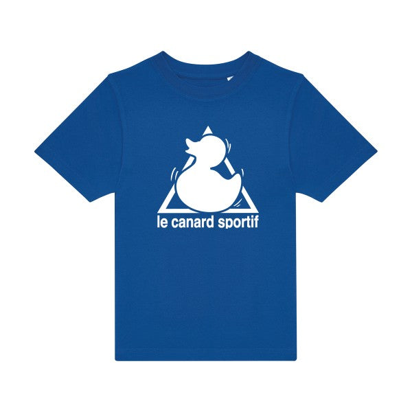 T-shirt original enfant Canard-Sportif couleur Royal Blue flex Blanc
