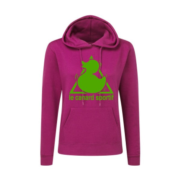 Canard Sportif Vert pomme |Sweat original à capuche Femme