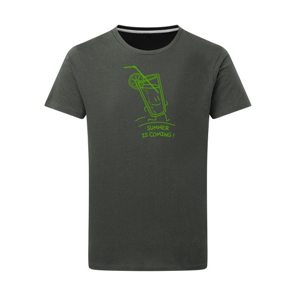 Summer is coming ! vert pomme -Flex vert pomme sur T-shirt SG  Charcoal  5XL