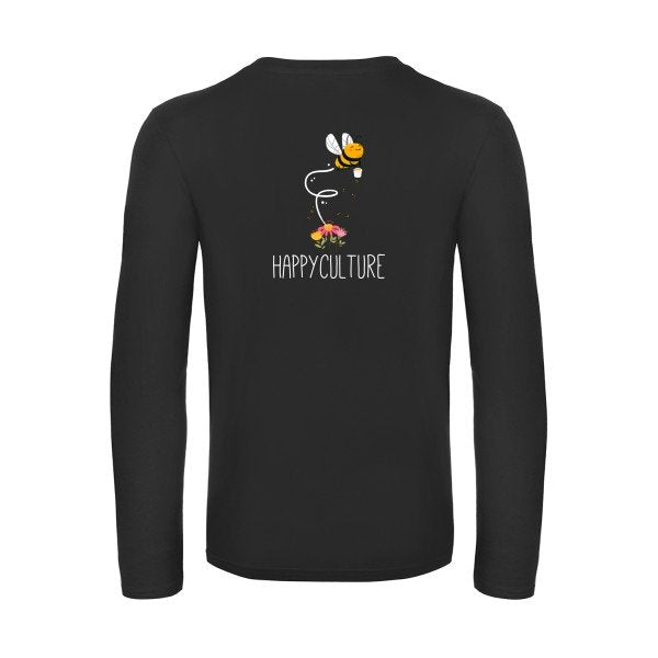 happy-t-shirt-manches-longues-original-humour -Black