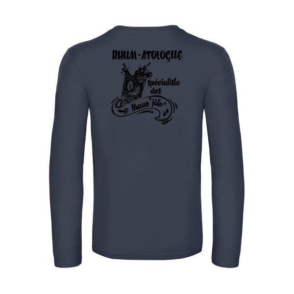 rhum atologue - t shirt- manches- longues- original- humour- Navy impression Dos