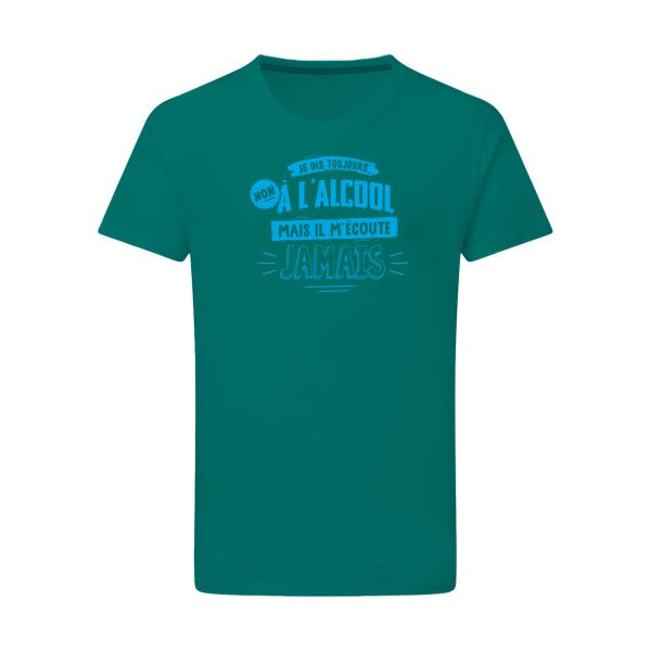 Non à l'alcool  - Flex bleu clair Tshirt original Emerald Green  2XL