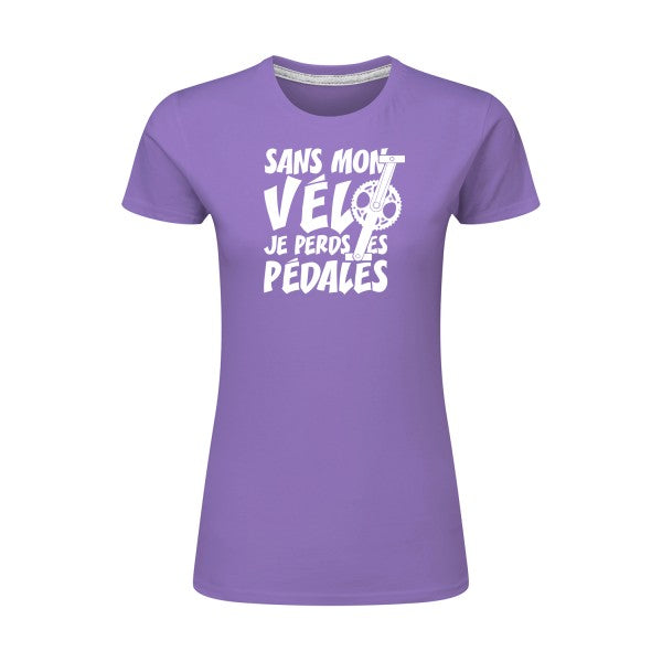 Sans mon vélo, je perds les pédales ! | Blanc |T shirt original femme|SG