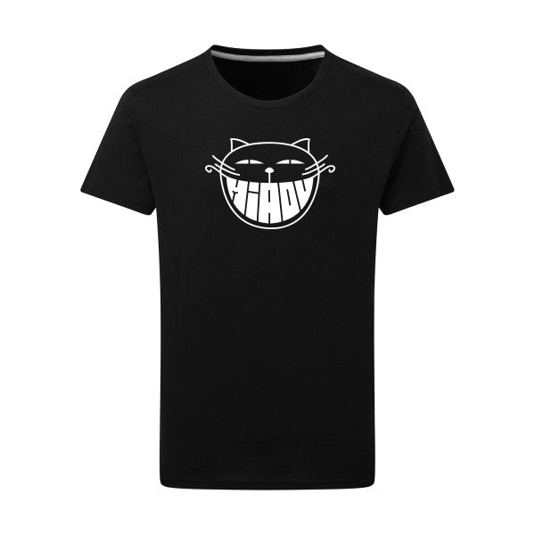 The smiling cat -Flex Blanc sur T-shirt SG  Dark Black  4XL