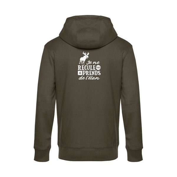 Prendre-de-l-elan sweat shirt original Khaki flex Blanc impression Dos