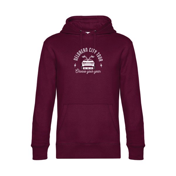 Delorean-city-tour sweat shirt original Burgundy flex Blanc impression Face