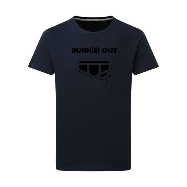 Burn(e) Out noir -Flex noir sur T-shirt SG  Navy  5XL