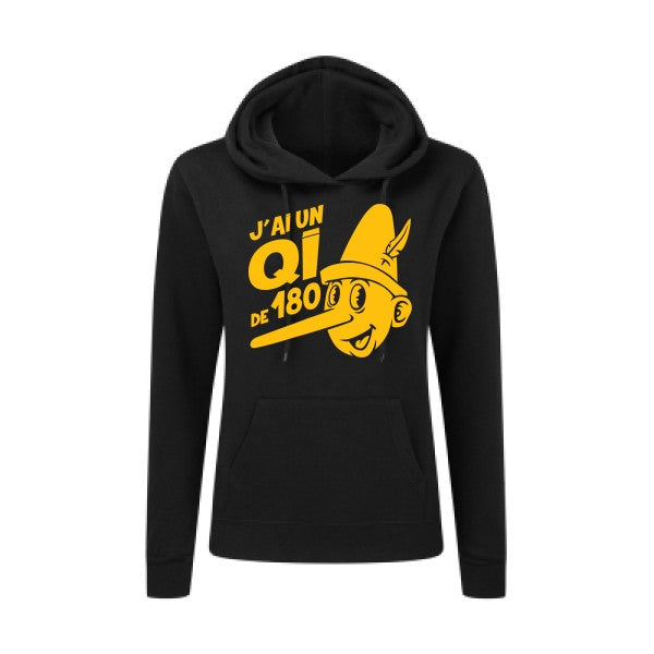 Quotient intellectuel jaune Or |Sweat original à capuche Femme