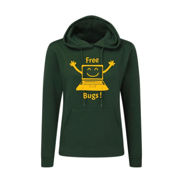 FREE BUGS ! jaune Or |Sweat original à capuche Femme