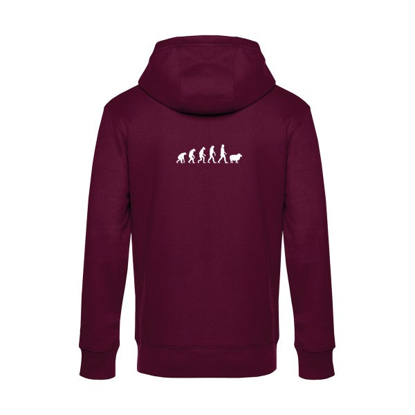 Panurge-Evolution sweat shirt original Burgundy flex Blanc impression Dos