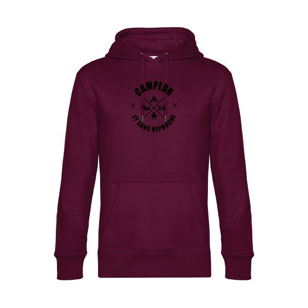 CAMPEUR... sweat shirt original Burgundy flex Noir impression Face