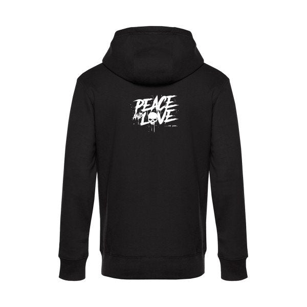 Peace-or-no-peace sweat shirt original Black flex Blanc impression Dos