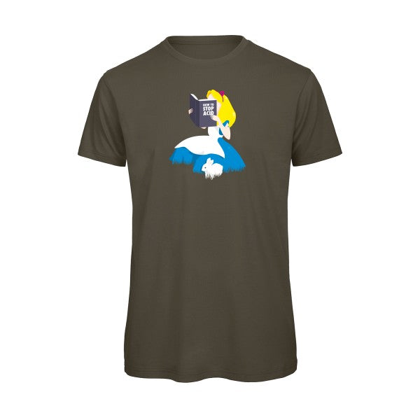 T-shirt humour original Back From Wonderland T Shirt couleur Khaki Green