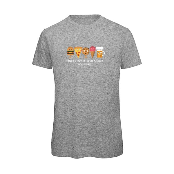 T-shirt humour original 5 Fruits Et Legumes T Shirt couleur Sport Grey