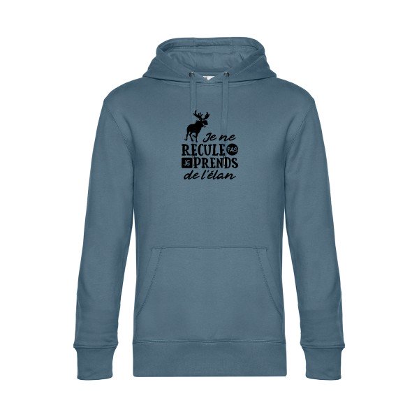 Prendre-de-l-elan sweat shirt original nordic blue flex Noir impression Face