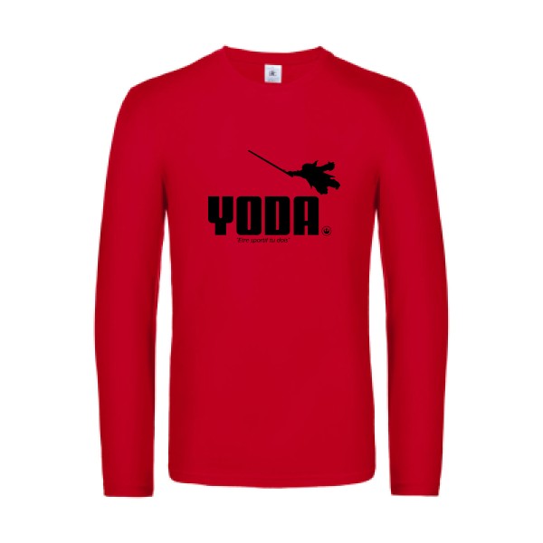 yoda - t shirt- manches- longues- original- humour- Red impression Face