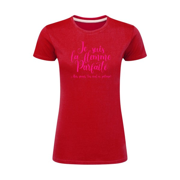 La flemme parfaite | Rose Fluo |T shirt original femme|SG