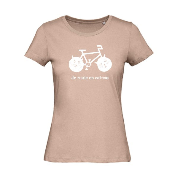 T shirt humour bio femme   femme bio|cat-cat bike Blanc 