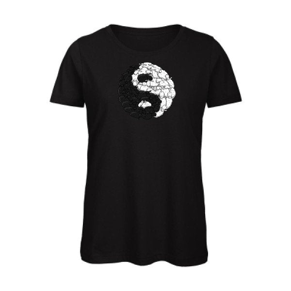 Mouton-Yin-Yang- - t-shirt original femme Black
