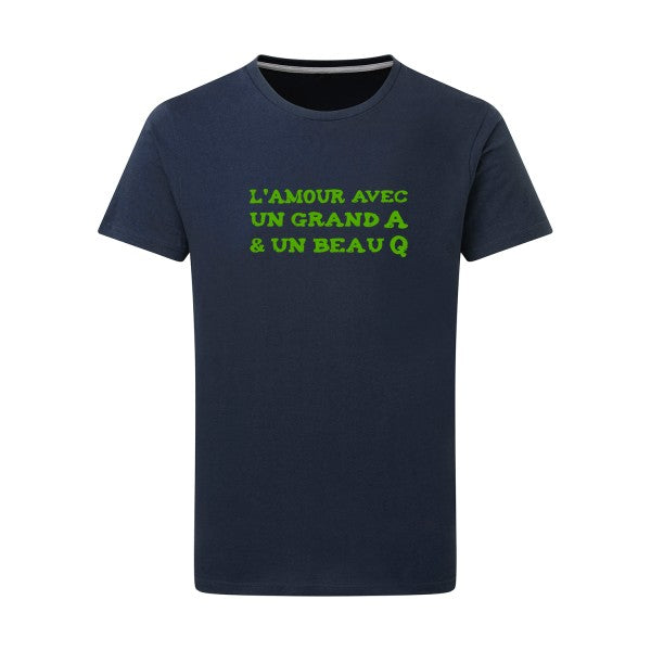 L'Amour avec un grand A et un beau Q ! - Flex Vert pomme Tshirt original Denim  XL