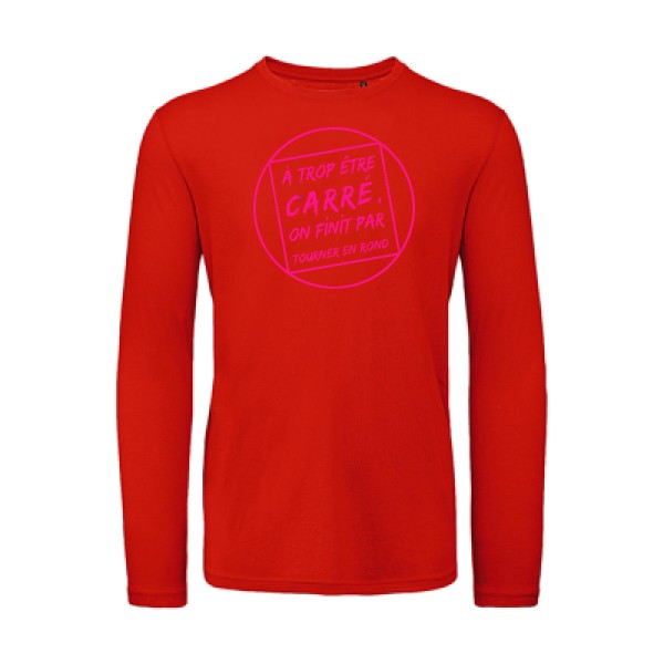 Cercle vicieux Rose Fluo |T shirt bio homme rigolo manches longues