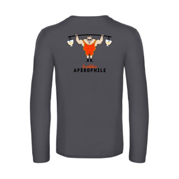 aperophile-t-shirt-manches-longues-original-humour -Dark Grey