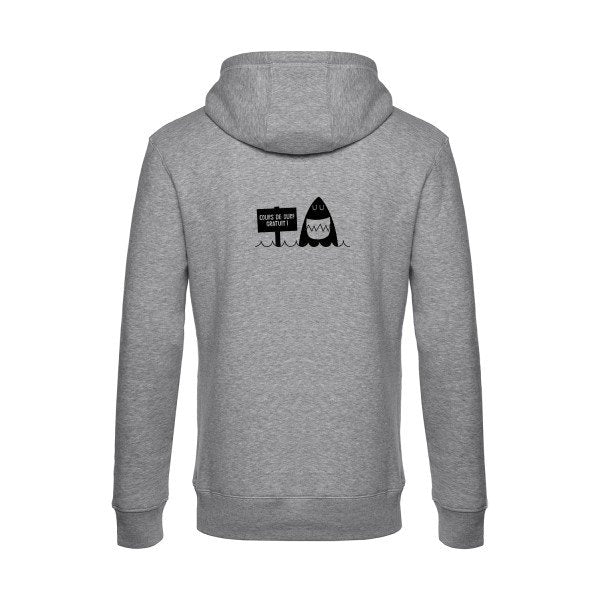 Cours-de-surf sweat shirt original Heather Grey flex Noir impression Dos
