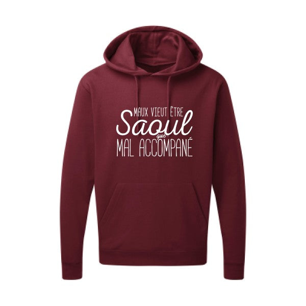 Maux vieut être Saoul Blanc |Sweat capuche imprimé homme