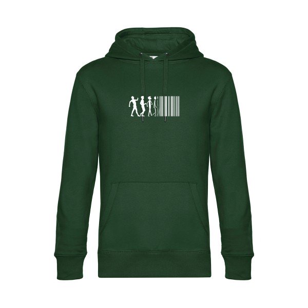 code-barre sweat shirt original Bottle Green flex Blanc impression Face