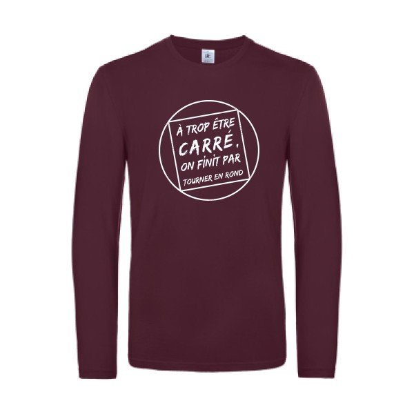 cercle vicieux - t shirt- manches- longues- original- humour- Burgundy impression Face