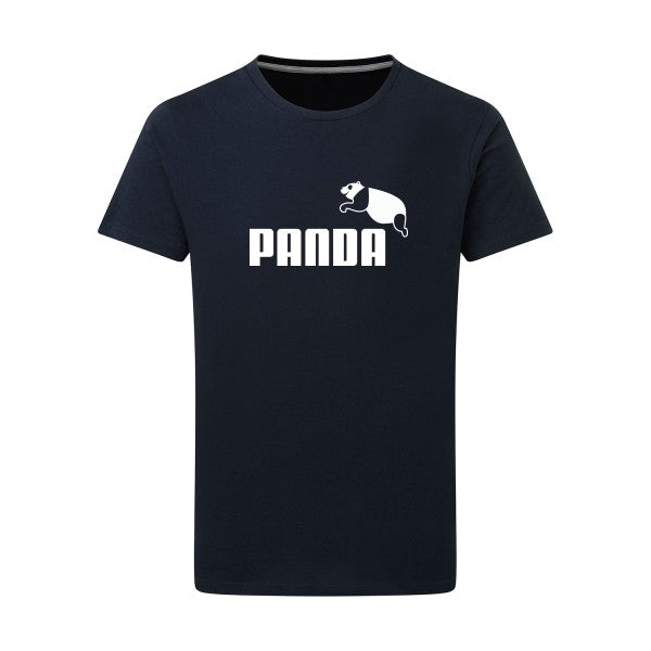 PANDA fun -Flex Blanc sur T-shirt SG  Navy  5XL