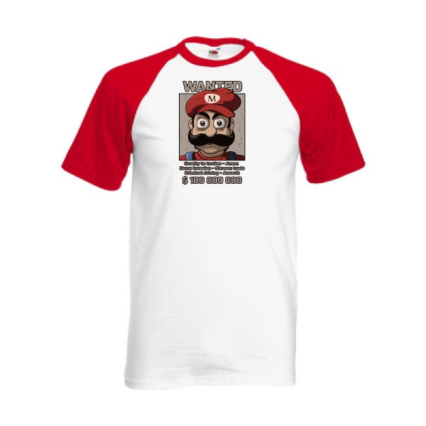 T-shirt fruit of the loom baseball  couleur White/Red