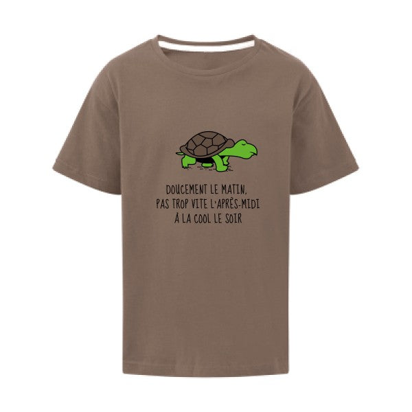 Doucement SG - Kids T-shirt enfant Deep Taupe Taille 128 (7-8/L)