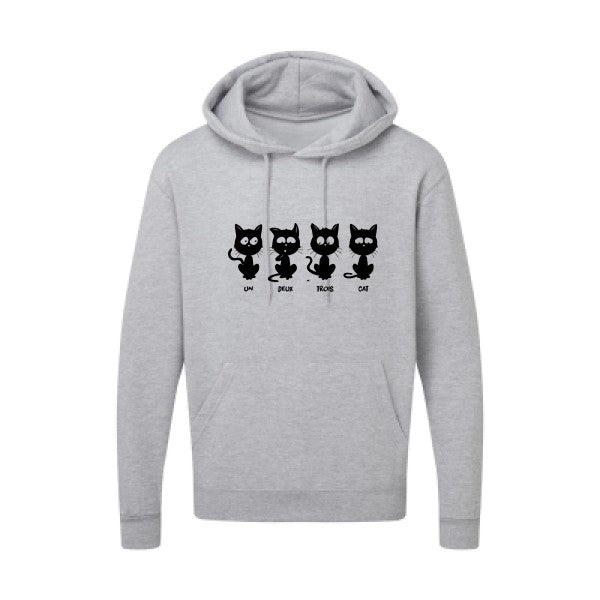 un deux trois cat Noir |Sweat capuche imprimé homme