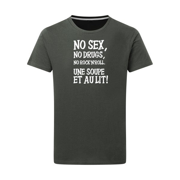 NO... -Flex Blanc sur T-shirt SG  Charcoal  5XL