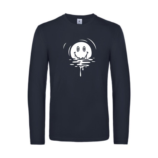 sun smile - t shirt- manches- longues- original- humour- Navy impression Face